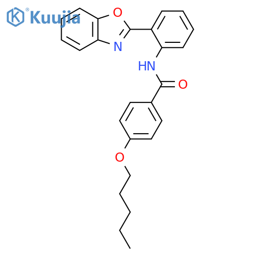 N-2-(1,3-benzoxazol-2-yl)phenyl-4-(pentyloxy)benzamide structure