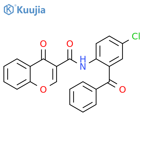 N-(2-benzoyl-4-chlorophenyl)-4-oxo-4H-chromene-3-carboxamide structure