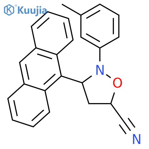 5-Isoxazolidinecarbonitrile, 3-(9-anthracenyl)-2-(3-methylphenyl)- structure