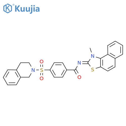 N-[(2Z)-1-methyl-1H,2H-naphtho[1,2-d][1,3]thiazol-2-ylidene]-4-(1,2,3,4-tetrahydroisoquinoline-2-sulfonyl)benzamide structure
