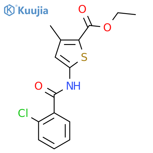 ethyl 5-(2-chlorobenzamido)-3-methylthiophene-2-carboxylate structure