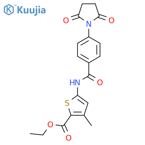 ethyl 5-4-(2,5-dioxopyrrolidin-1-yl)benzamido-3-methylthiophene-2-carboxylate structure