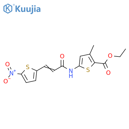 ethyl 3-methyl-5-(2E)-3-(5-nitrothiophen-2-yl)prop-2-enamidothiophene-2-carboxylate structure