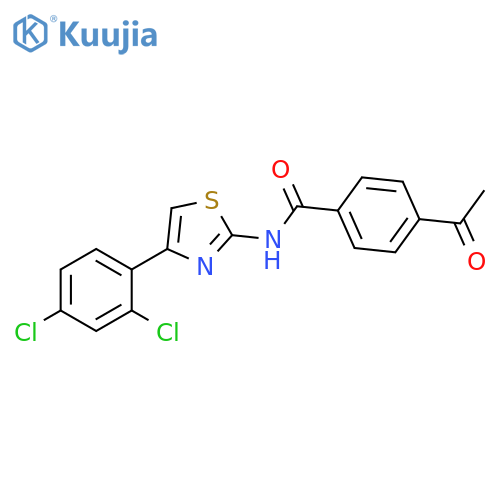 4-acetyl-N-4-(2,4-dichlorophenyl)-1,3-thiazol-2-ylbenzamide structure
