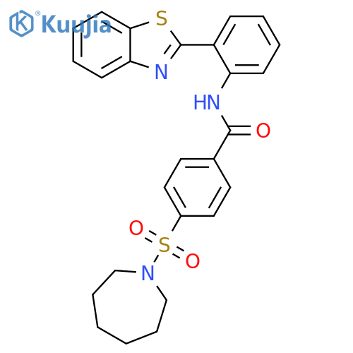 4-(azepane-1-sulfonyl)-N-2-(1,3-benzothiazol-2-yl)phenylbenzamide structure