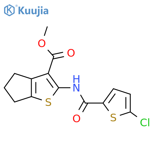 methyl 2-(5-chlorothiophene-2-amido)-4H,5H,6H-cyclopentabthiophene-3-carboxylate structure