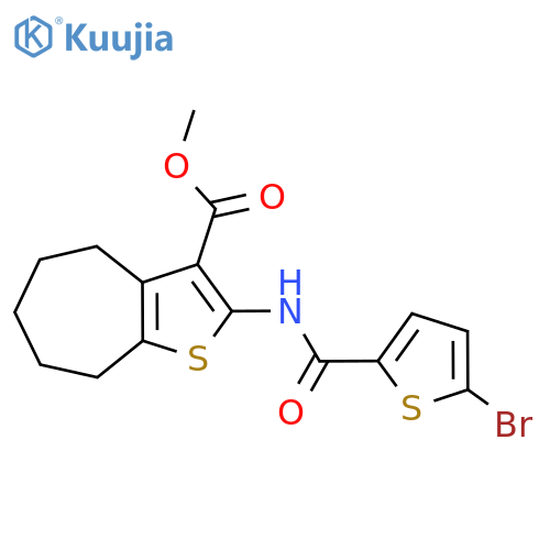 methyl 2-(5-bromothiophene-2-amido)-4H,5H,6H,7H,8H-cyclohepta[b]thiophene-3-carboxylate structure