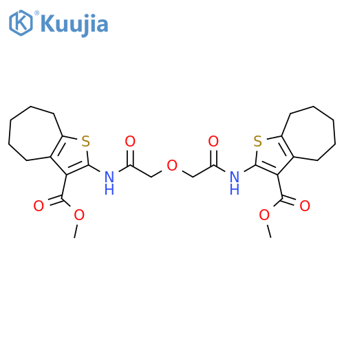 methyl 2-2-({3-(methoxycarbonyl)-4H,5H,6H,7H,8H-cycloheptabthiophen-2-ylcarbamoyl}methoxy)acetamido-4H,5H,6H,7H,8H-cycloheptabthiophene-3-carboxylate structure