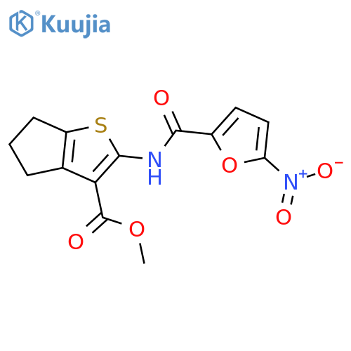 methyl 2-(5-nitrofuran-2-amido)-4H,5H,6H-cyclopentabthiophene-3-carboxylate structure