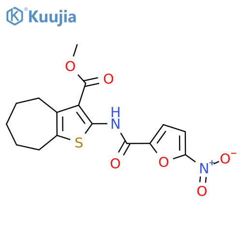 methyl 2-(5-nitrofuran-2-amido)-4H,5H,6H,7H,8H-cycloheptabthiophene-3-carboxylate structure