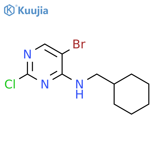 5-bromo-2-chloro-N-(cyclohexylmethyl)pyrimidin-4-amine structure