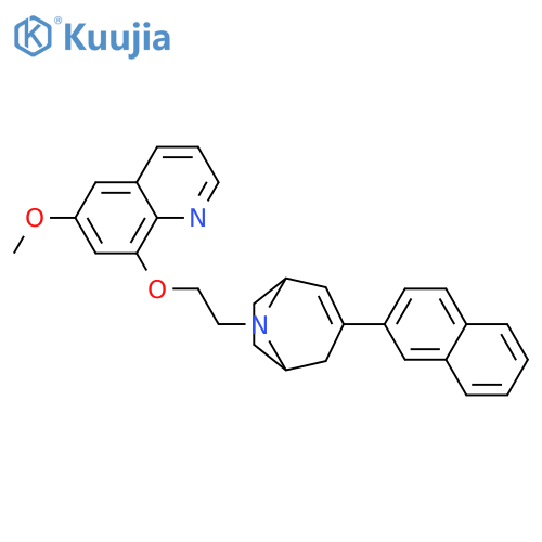 8-Azabicyclo[3.2.1]oct-2-ene, 8-[2-[(6-methoxy-8-quinolinyl)oxy]ethyl]-3-(2-naphthalenyl)- structure
