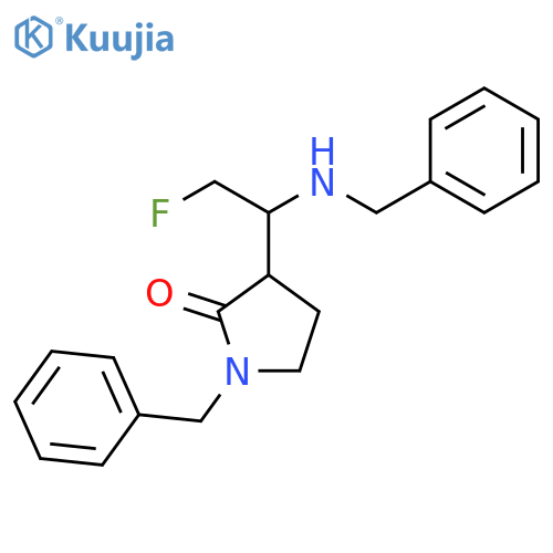 2-Pyrrolidinone, 3-[2-fluoro-1-[(phenylmethyl)amino]ethyl]-1-(phenylmethyl)- structure