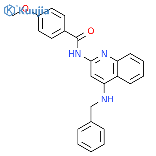 Benzamide, 4-methoxy-N-[4-[(phenylmethyl)amino]-2-quinolinyl]- structure