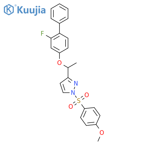 3-{1-[(2-Fluoro[1,1'-biphenyl]-4-yl)oxy]ethyl}-1-[(4-methoxyphenyl)sulfonyl]-1H-pyrazole structure
