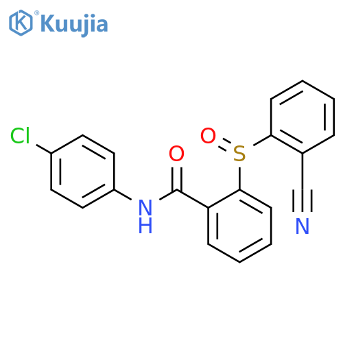 N-(4-Chlorophenyl)-2-((2-cyanophenyl)sulfinyl)benzenecarboxamide structure