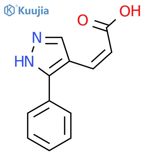 3-(3-phenyl-1H-pyrazol-4-yl)prop-2-enoic acid structure