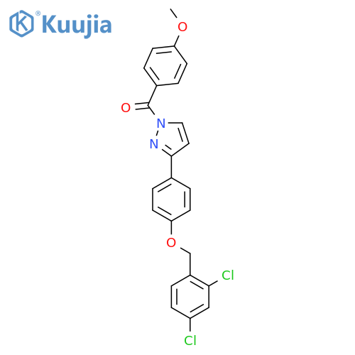 [3-[4-[(2,4-Dichlorophenyl)methoxy]phenyl]pyrazol-1-yl]-(4-methoxyphenyl)methanone structure