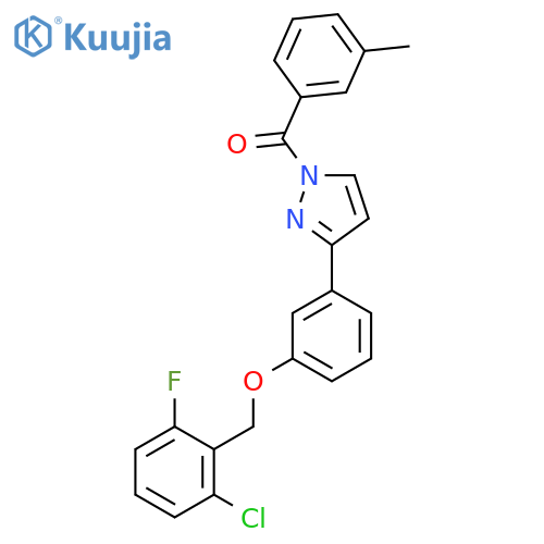 (3-{3-[(2-Chloro-6-fluorobenzyl)oxy]phenyl}-1H-pyrazol-1-yl)(3-methylphenyl)methanone structure
