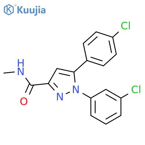 1H-Pyrazole-3-carboxamide, 1-(3-chlorophenyl)-5-(4-chlorophenyl)-N-methyl- structure