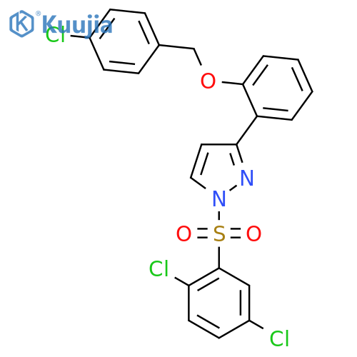 3-{2-[(4-chlorobenzyl)oxy]phenyl}-1-[(2,5-dichlorophenyl)sulfonyl]-1H-pyrazole structure