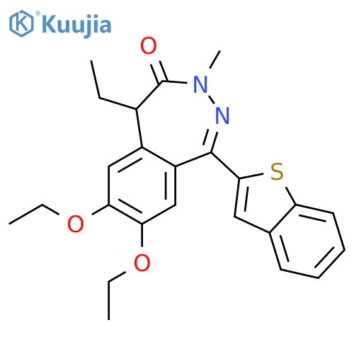 4H-2,3-Benzodiazepin-4-one, 1-benzo[b]thien-2-yl-7,8-diethoxy-5-ethyl-3,5-dihydro-3-methyl- structure
