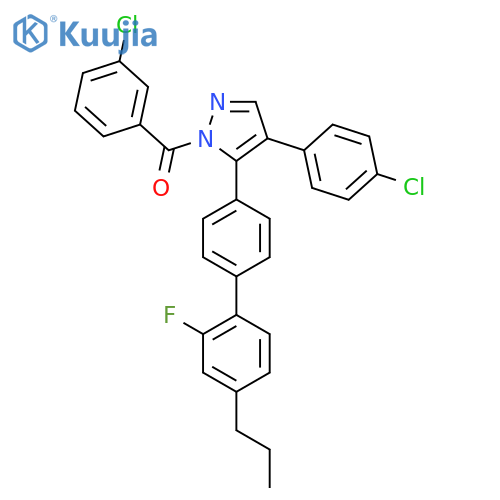 (3-chlorophenyl)[4-(4-chlorophenyl)-5-(2'-fluoro-4'-propyl[1,1'-biphenyl]-4-yl)-1H-pyrazol-1-yl]methanone structure
