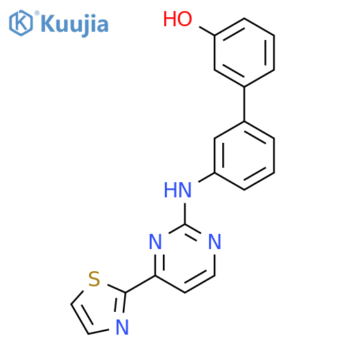 [1,1'-Biphenyl]-3-ol, 3'-[[4-(2-thiazolyl)-2-pyrimidinyl]amino]- structure