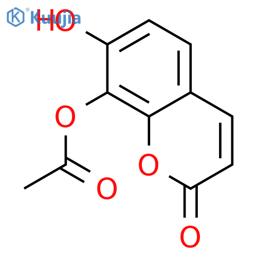 2H-1-Benzopyran-2-one, 8-(acetyloxy)-7-hydroxy- structure