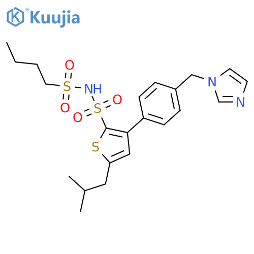 2-Thiophenesulfonamide, N-(butylsulfonyl)-3-[4-(1H-imidazol-1-ylmethyl)phenyl]-5-(2-methylpropyl)- structure