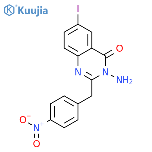 4(3H)-QUINAZOLINONE, 3-AMINO-6-IODO-2-[(4-NITROPHENYL)METHYL]- structure