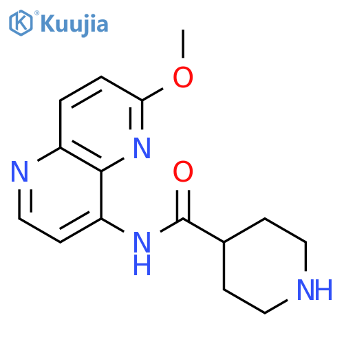 4-Piperidinecarboxamide, N-(6-methoxy-1,5-naphthyridin-4-yl)- structure