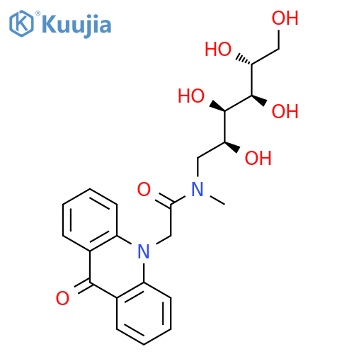 D-Glucitol, 1-deoxy-1-[methyl[(9-oxo-10(9H)-acridinyl)acetyl]amino]- structure