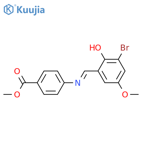 Methyl 4-{(E)-(3-bromo-2-hydroxy-5-methoxyphenyl)methylideneamino}benzenecarboxylate structure