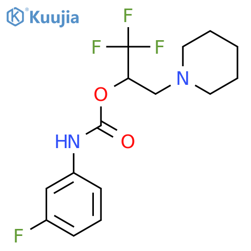 2,2,2-trifluoro-1-(piperidinomethyl)ethyl N-(3-fluorophenyl)carbamate structure