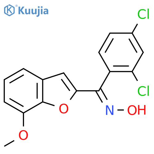 (2,4-DICHLOROPHENYL)(7-METHOXY-1-BENZOFURAN-2-YL)METHANONE OXIME structure