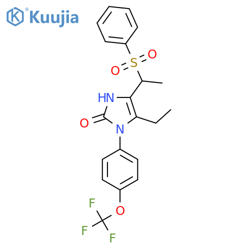 5-ethyl-4-[1-(phenylsulfonyl)ethyl]-1-[4-(trifluoromethoxy)phenyl]-1,3-dihydro-2H-imidazol-2-one structure