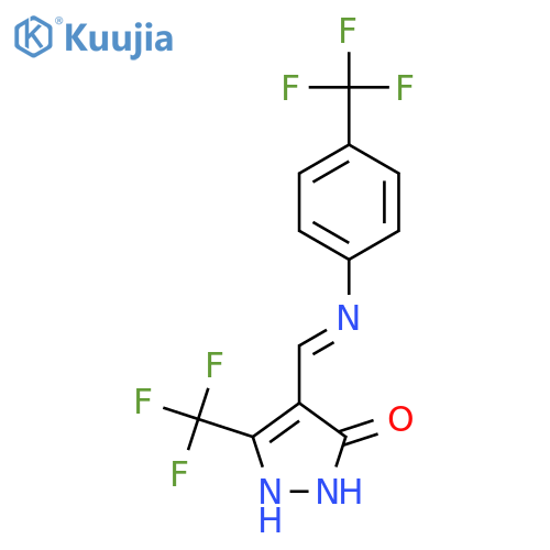 5-(TRIFLUOROMETHYL)-4-([4-(TRIFLUOROMETHYL)ANILINO]METHYLENE)-2,4-DIHYDRO-3H-PYRAZOL-3-ONE structure