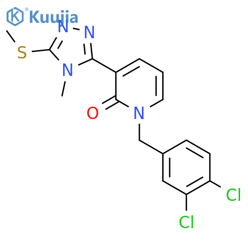 1-(3,4-DICHLOROBENZYL)-3-[4-METHYL-5-(METHYLSULFANYL)-4H-1,2,4-TRIAZOL-3-YL]-2(1H)-PYRIDINONE structure