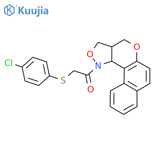 1-[3A,11C-DIHYDRO-3H-BENZO[5,6]CHROMENO[4,3-C]ISOXAZOL-1(4H)-YL]-2-[(4-CHLOROPHENYL)SULFANYL]-1-ETHANONE structure