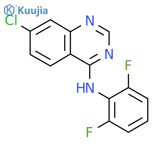 7-chloro-N-(2,6-difluorophenyl)quinazolin-4-amine structure