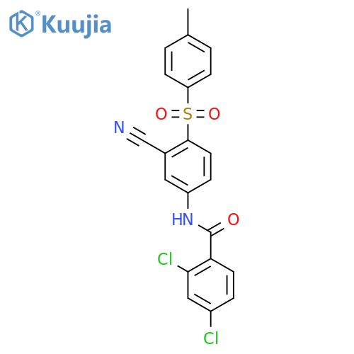 2,4-Dichloro-N-{3-cyano-4-[(4-methylphenyl)sulfonyl]phenyl}benzenecarboxamide structure
