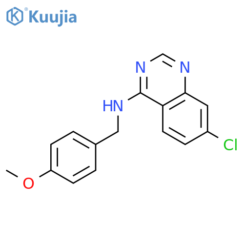 4-QUINAZOLINAMINE, 7-CHLORO-N-[(4-METHOXYPHENYL)METHYL]- structure