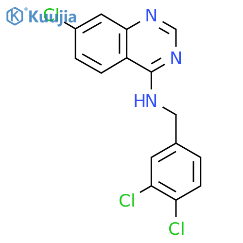 7-Chloro-N-[(3,4-dichlorophenyl)methyl]quinazolin-4-amine structure