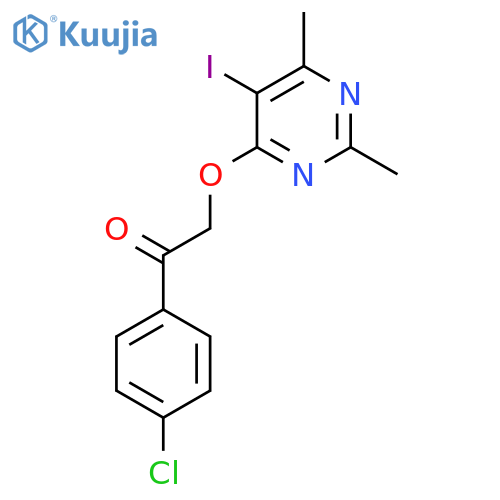 1-(4-Chlorophenyl)-2-[(5-iodo-2,6-dimethyl-4-pyrimidinyl)oxy]-1-ethanone structure