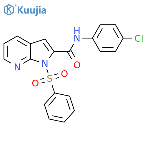 N-(4-CHLOROPHENYL)-1-(PHENYLSULFONYL)-1H-PYRROLO[2,3-B]PYRIDINE-2-CARBOXAMIDE structure