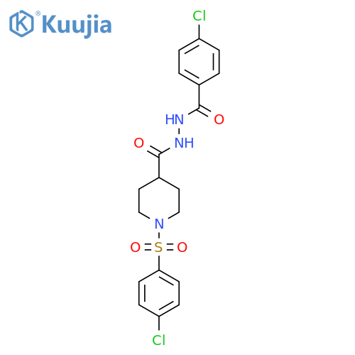 4-Chloro-N'-({1-[(4-chlorophenyl)sulfonyl]-4-piperidinyl}carbonyl)benzenecarbohydrazide structure