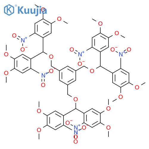 BENZENE, 1,3,5-TRIS[[BIS(4,5-DIMETHOXY-2-NITROPHENYL)METHOXY]METHYL]- structure