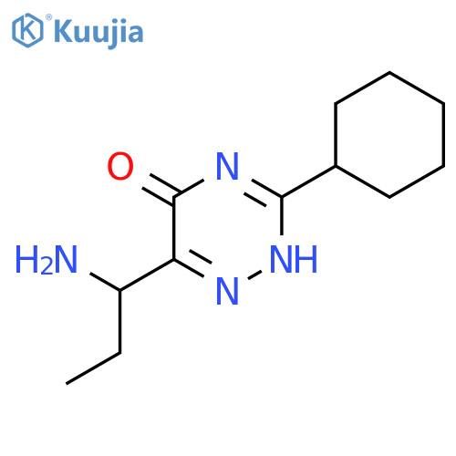1,2,4-TRIAZIN-5(2H)-ONE, 6-(1-AMINOPROPYL)-3-CYCLOHEXYL- structure