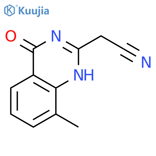 2-(8-methyl-4-oxo-3,4-dihydroquinazolin-2-yl)acetonitrile structure